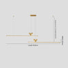 All-copper minimalist long strip restaurant chandelier