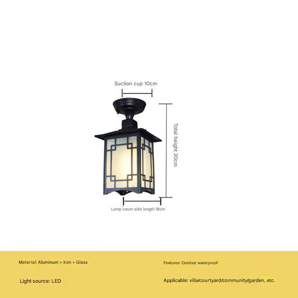 Chinese style outdoor waterproof villa corridor pavilion courtyard ceiling lamp