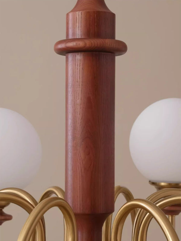 Vintage solid wood magic beans chandelier