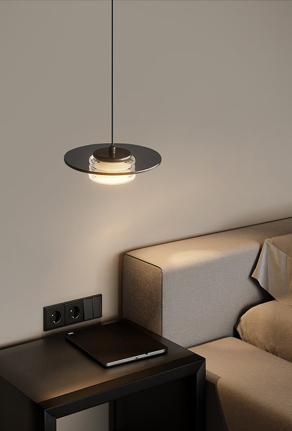 Nordic simple black bedroom bedside chandelier