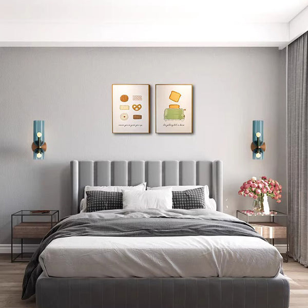 Nordic creative double head glass bedroom corridor wall lamp