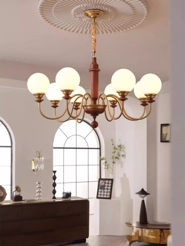 Vintage solid wood magic beans chandelier