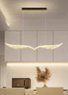 Nordic long strip creative wings led dining chandelier