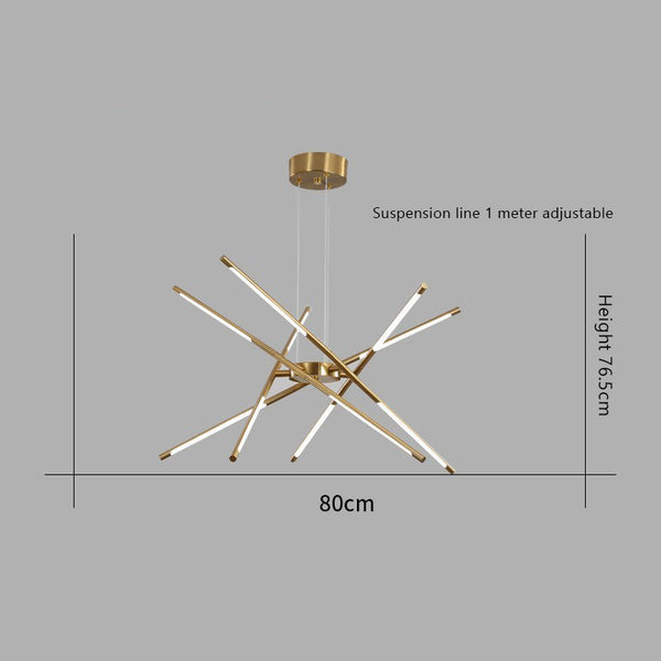 Geometric line LED chandelier