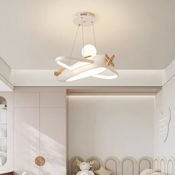Lustre avion de style crème pour chambre d'enfant