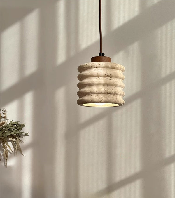 Japanese style creative yellow travertine bedroom chandelier