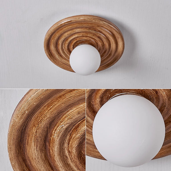 Wandlampe aus Massivholz im japanischen Stil mit Wasserkräuselungen