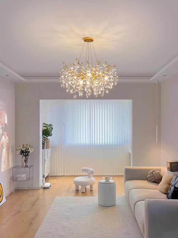 French creative branch crystal living room and dining room chandelier