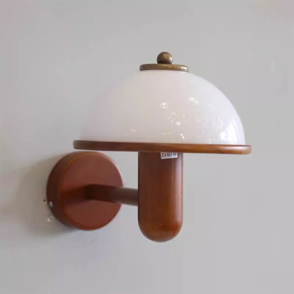 Wandlampe Pilz aus Massivholz