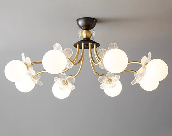 French cream style full copper living room and bedroom ceiling lamp
