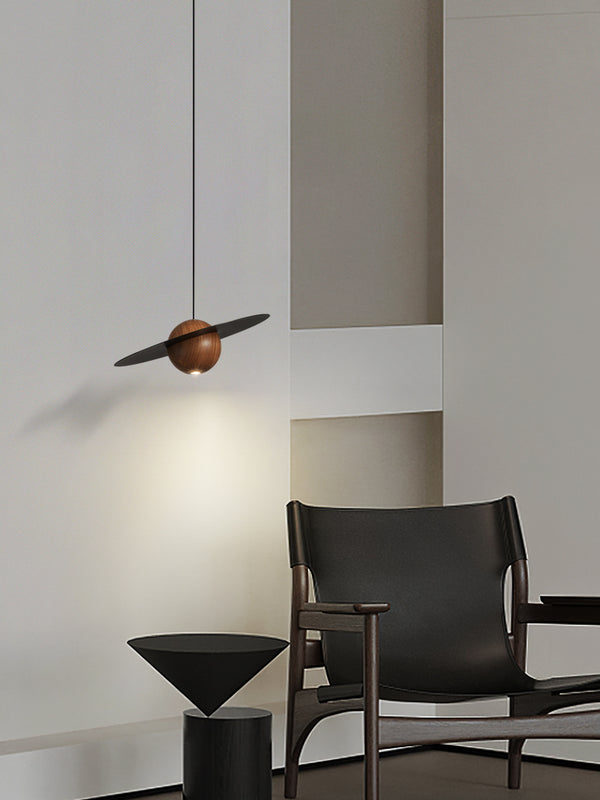 Walnut all copper bedside chandelier