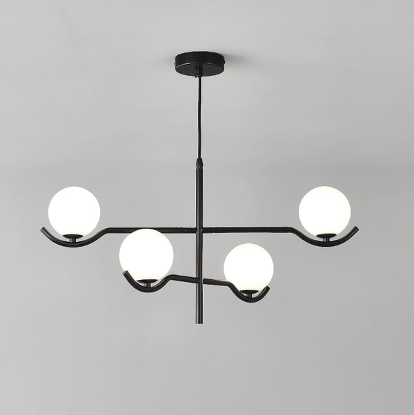 Lustre noir en forme de haricot magique long
