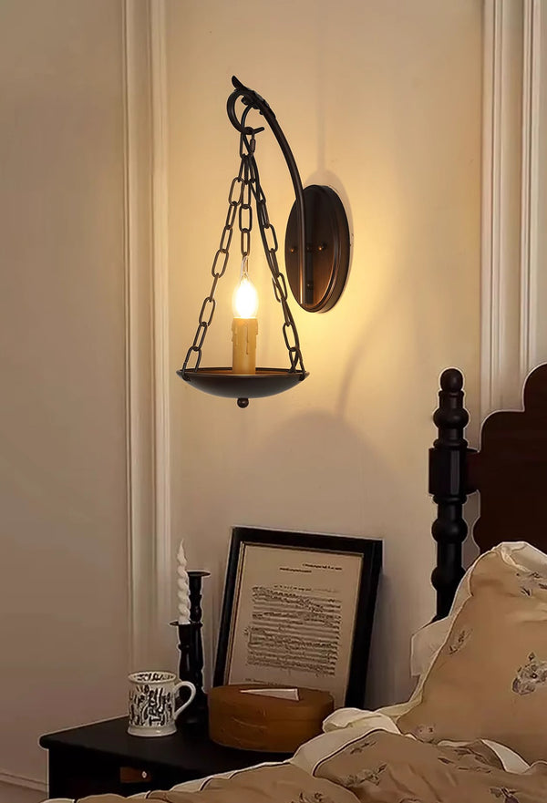 Creative retro bedroom bedside aisle wall lamp