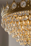 Vintage brass crystal chandelier