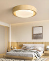 Medieval style wood grain glass bedroom ceiling lamp
