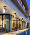 Chinese style outdoor waterproof villa corridor pavilion courtyard ceiling lamp