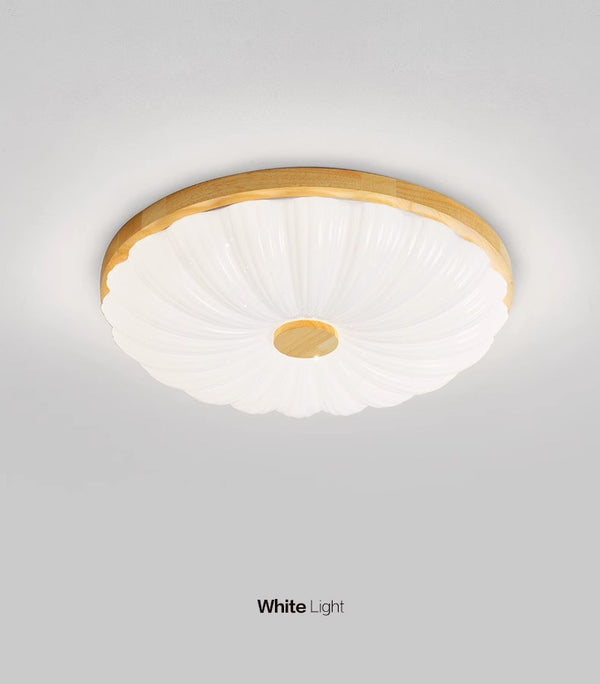 Wood color cream style bedroom ceiling lamp