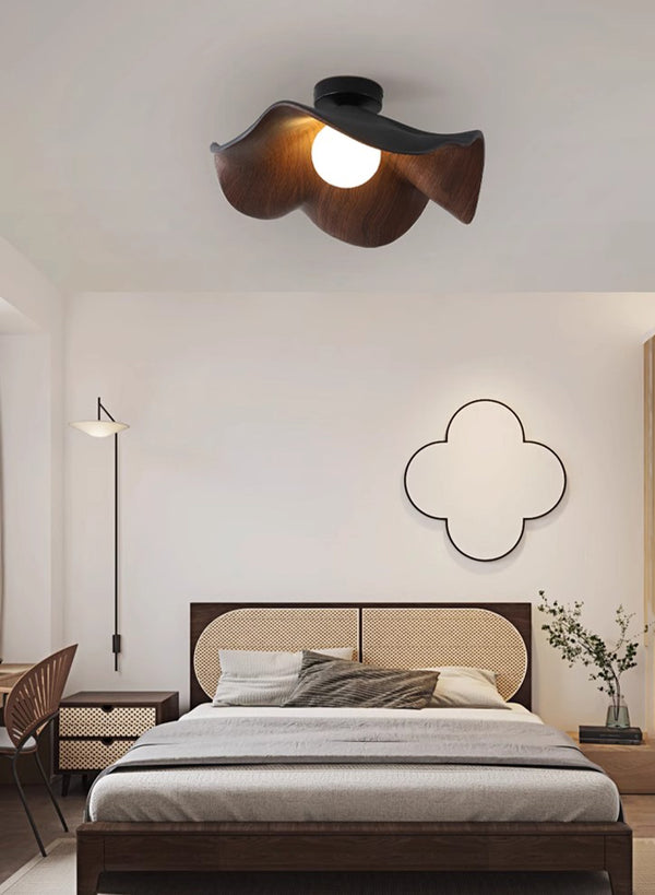 Creative retro lotus leaf bedroom corridor ceiling lamp