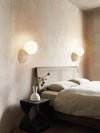 Wabi-sabi style yellow travertine bedroom bedside corridor wall lamp