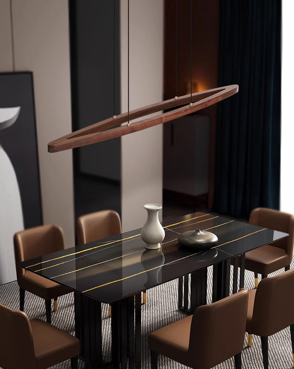 Pendelleuchte aus Walnussholz für Esszimmer