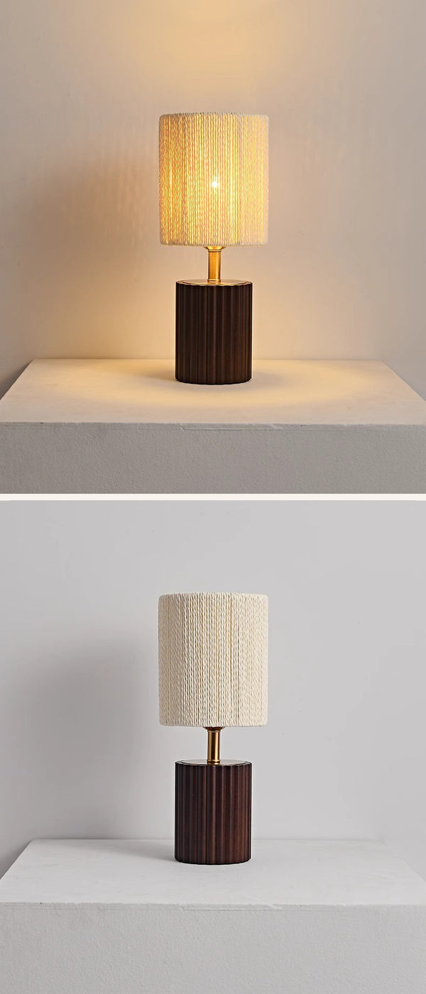 Schlafzimmer-Tischlampe aus Massivholz im japanischen Stil