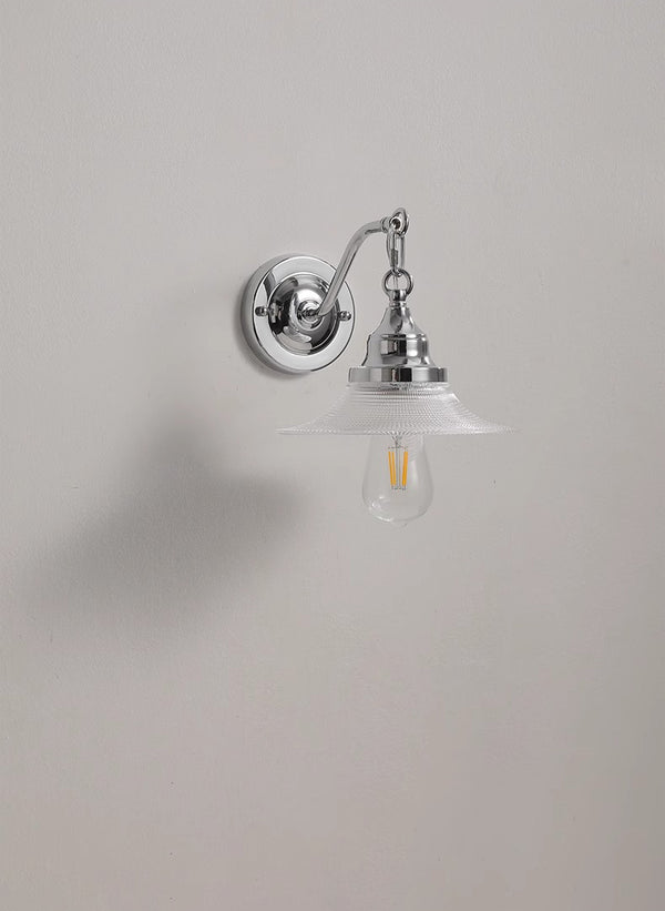 French retro glass bedroom bedside corridor wall lamp