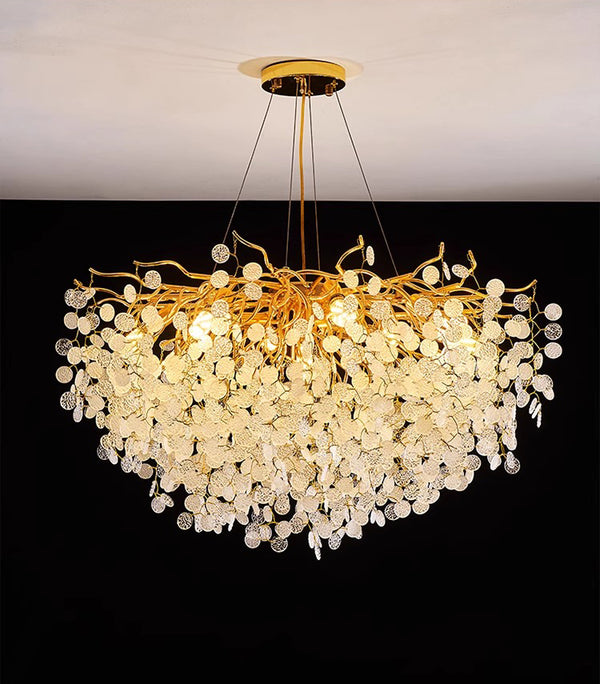 French light luxury glass living room chandelier