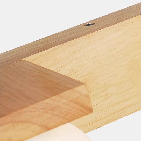 Solid wood bathroom wall light