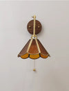 Medieval style glass bedroom bedside wall lamp