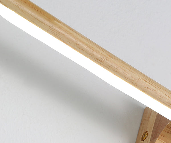 Applique murale nordique en bois massif avec miroir