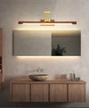 Foldable wood grain color LED mirror front wall lamp
