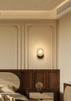 Solid wood crack glass aisle wall lamp