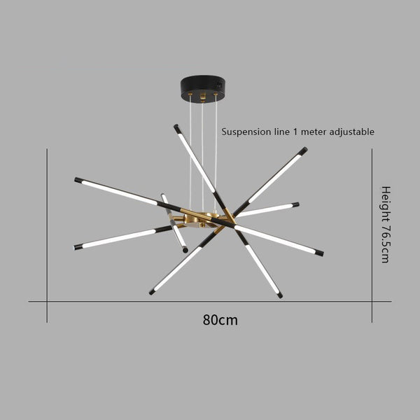 Geometric line LED chandelier