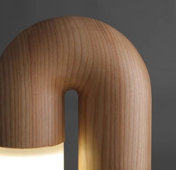 Lampe de table de chambre à coucher en bois massif