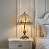 Retro full copper glass bedroom living room study table lamp