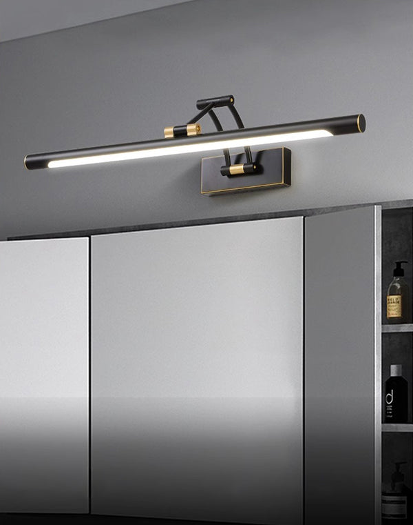 Retractable folding mirror wall lamp