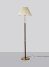 Stehlampe aus Walnussholz mit Plissee