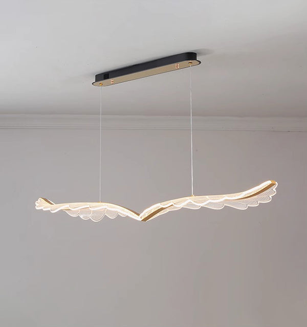Nordic long strip creative wings led dining chandelier