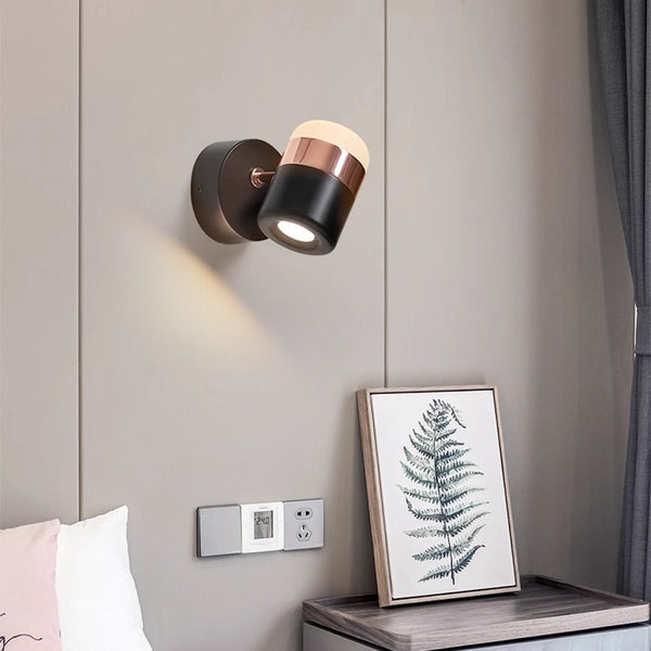 Lampe murale de chevet rotative à LED pour chambre à coucher