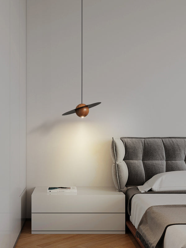 Walnut all copper bedside chandelier