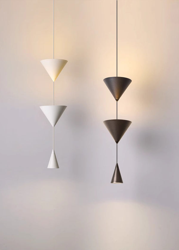 Minimalist conical bedroom bedside background wall chandelier