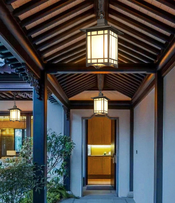 Chinese style outdoor waterproof villa corridor pavilion courtyard ceiling lamp