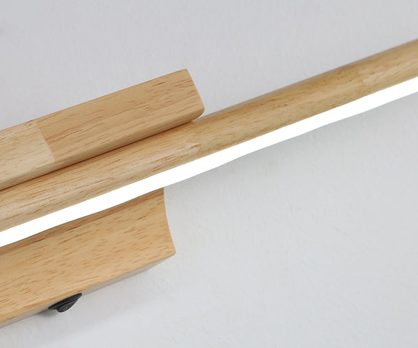 Applique murale nordique en bois massif avec miroir