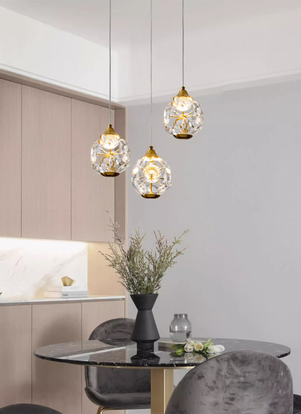 Nordic light luxury crystal bedroom bedside small chandelier