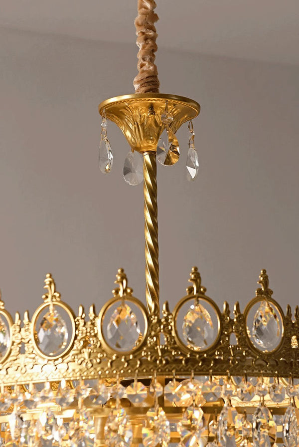 Vintage brass crystal chandelier