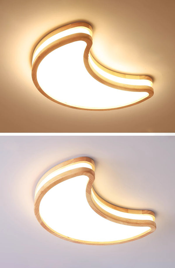 LED children's room solid wood ceiling lamp