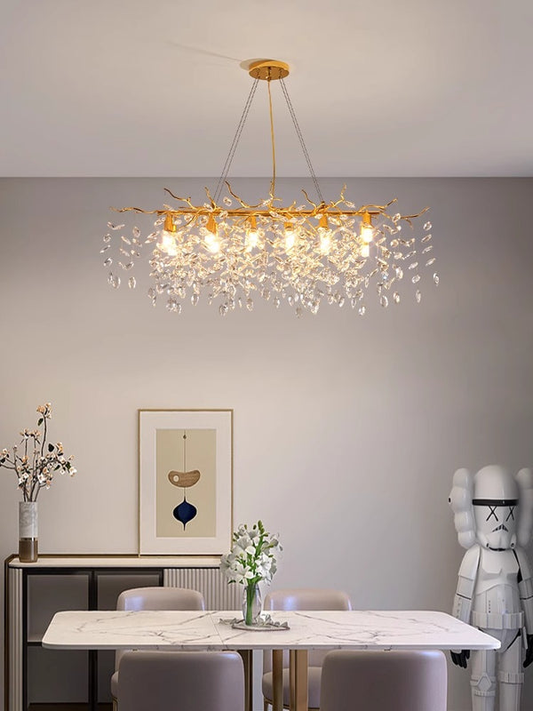 French creative branch crystal living room and dining room chandelier