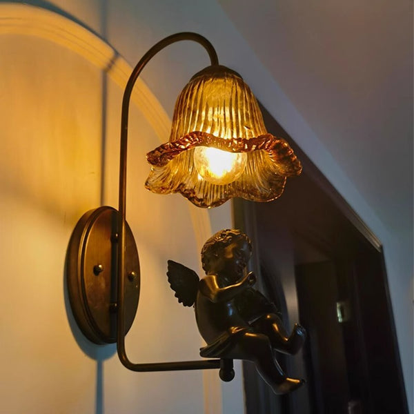 Creative retro bedroom bedside aisle wall lamp