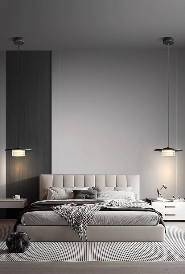 Nordic simple black bedroom bedside chandelier
