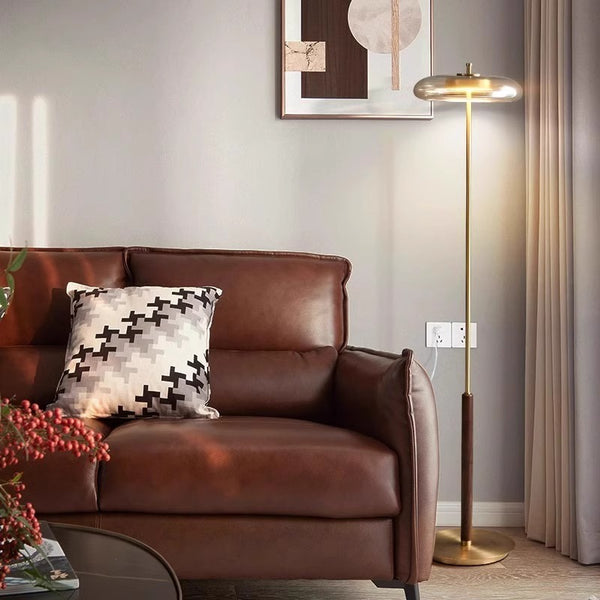 American retro solid wood floor lamp
